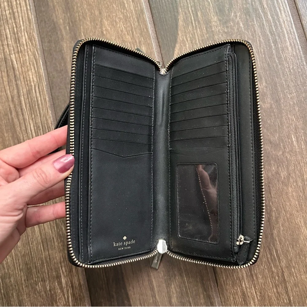 Kate Spade Staci Continental Leather Wallet in Warm Beige Multi